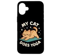 "My Cat Does Yoga" Cute Pet Theme Art Case for iPhone 16 Plus