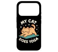 "My Cat Does Yoga" Cute Pet Theme Art Case for iPhone 17 Pro