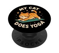 "My Cat Does Yoga" Pet Theme Art Cute PopSockets Adhesive PopGrip