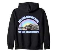 My Cat Has No Idea Funny Existential Rainbow Design Zip Hoodie