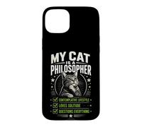 MY CAT IS A PHILOSOPHER Funny Cat with Thoughtful Pose Case for iPhone 15 Plus