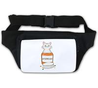 My Cat is Antideprassant Funny Cat Meme Waist Bag Fanny Pack White