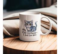 My Cat is in Charge I Just Live Here Cute Cat Mug 11oz