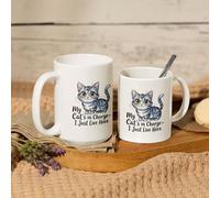 My Cat is in Charge I Just Live Here Cute Cat Mug 15oz