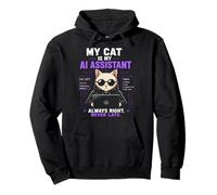 My Cat Is My AI Assistant Funny Pullover Hoodie
