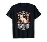 My Cat is My Co Op Partner Gamer T-Shirt