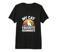 My Cat is My Favorite Roommate Funny Cat Premium T-Shirt