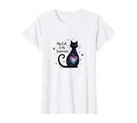 My Cat is My Soulmate - Cosmic Feline Love T-Shirt, Women, White, S