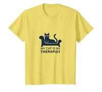 My Cat is My Therapist: Funny Pet Lover Quote T-Shirt, Kids, Lemon, 8 Years