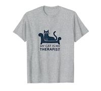My Cat is My Therapist: Funny Pet Lover Quote T-Shirt, Men, Heather Grey, L
