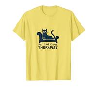 My Cat is My Therapist: Funny Pet Lover Quote T-Shirt, Men, Lemon, XL