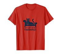 My Cat is My Therapist: Funny Pet Lover Quote T-Shirt, Men, Red, XXL