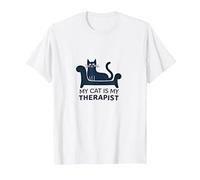 My Cat is My Therapist: Funny Pet Lover Quote T-Shirt, Men, White, S