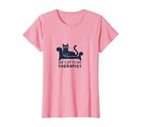 My Cat is My Therapist: Funny Pet Lover Quote T-Shirt, Women, Pink, XL