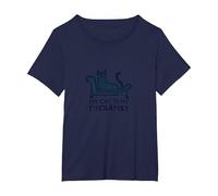 My Cat is My Therapist: Funny Pet Lover Quote T-Shirt, Women's Plus, Navy, 4X