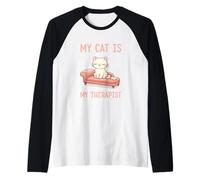 My Cat is My Therapist Gift for Kittens Lovers Raglan Baseball Tee