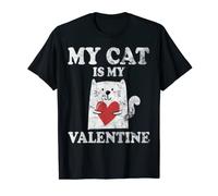 My Cat Is My Valentine Kitten Lover Heart Valentines Day T-Shirt