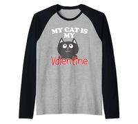 My Cat is My Valentine Raglan Baseball Tee