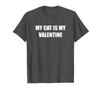 My Cat is My Valentine T-Shirt, Men, Dark Heather Grey, 3XL