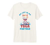 My Cat is My Yoga Partner Funny Premium T-Shirt
