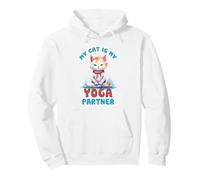 My Cat Is My Yoga Partner Funny Pullover Hoodie