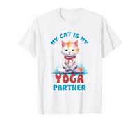 My Cat is My Yoga Partner Funny T-Shirt