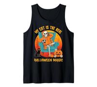 My cat is The Real Halloween Magic Skeleton Pumpkin Cute Pet Tank Top