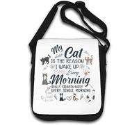 My Cat is The Reason I Wake Up Every Morning Really Early Shoulder Bag White