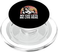My Cat Lets Me Live Here Cat Humor PopSockets PopGrip for MagSafe