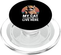 My Cat Lets Me Live Here Cat Humor PopSockets PopGrip for MagSafe