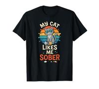 My Cat Likes Me Sober - Cats Lover T-Shirt