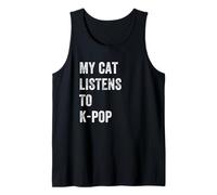 My Cat Listens to K-Pop Korean Music Lover Tank Top