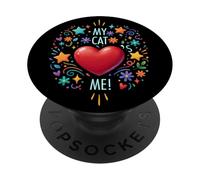 My CAT loves (heart shape) me! - V2 PopSockets Adhesive PopGrip