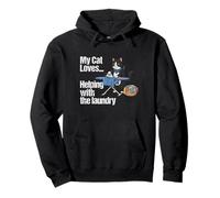 My Cat Loves Helping with the Laundry - Pet Ironing Humour Pullover Hoodie