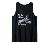 My Cat Loves Helping with The Laundry - Pet Ironing Humour Tank Top
