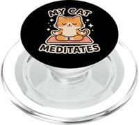 "My Cat Meditates" Cute Pet Theme Art PopSockets PopGrip for MagSafe