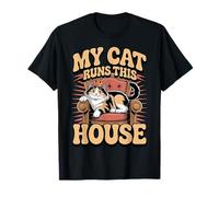 My Cat Runs This House Top Funny Cat Lover Pet Cat Parent T-Shirt