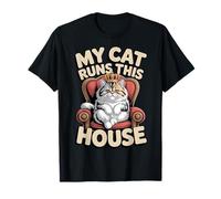 My Cat Runs This House Top Funny Cat Lover Pet Cat Parent T-Shirt