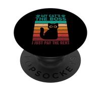 My Cat’s the Boss, I Just Pay the Rent PopSockets Adhesive PopGrip