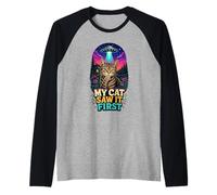 My Cat Saw It First UFO Raglan Baseball Tee
