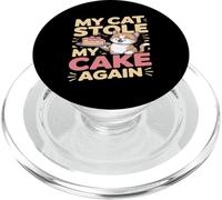 My Cat Stole My Cake Again Funny Cat Humor PopSockets PopGrip for MagSafe
