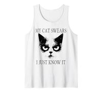 My Cat Swears - Funny Sarcastic Cat Kitten Lover Tank Top