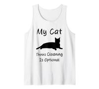 My Cat Thinks Cleaning is Optional Funny Cats Tank Top