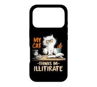My cat thinks I'm illitirate Case for iPhone 17 Pro