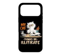 My cat thinks I'm illitirate Case for iPhone 17 Pro Max