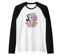 My Cat Thinks Orchids are Toys Funny Pet Lovers Quote Raglan Baseball Tee