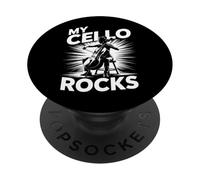 My Cello Rocks Funny Music Saying for Orchestra Cellist PopSockets Adhesive PopGrip