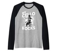 My Cello Rocks Funny Music Saying for Orchestra Cellist Raglan Baseball Tee