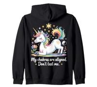 My Chakras Are Aligned Unicorn Yoga Design Zip Hoodie