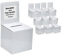 My Charity Boxes White XL Raffle Ticket Box (10 Pack) - Corrugated Cardboard, 10.5H x 10.5W x 10D, Display Area 11" x 10.5"